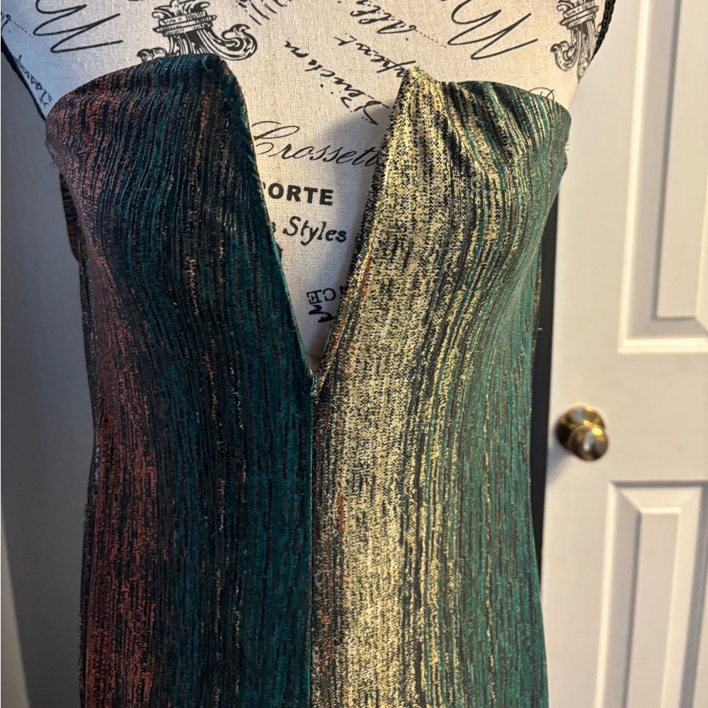 Green and Gold Metallic Dress